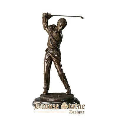 Bronze male golfer statue sculpture man playing golf copper statuette figurine