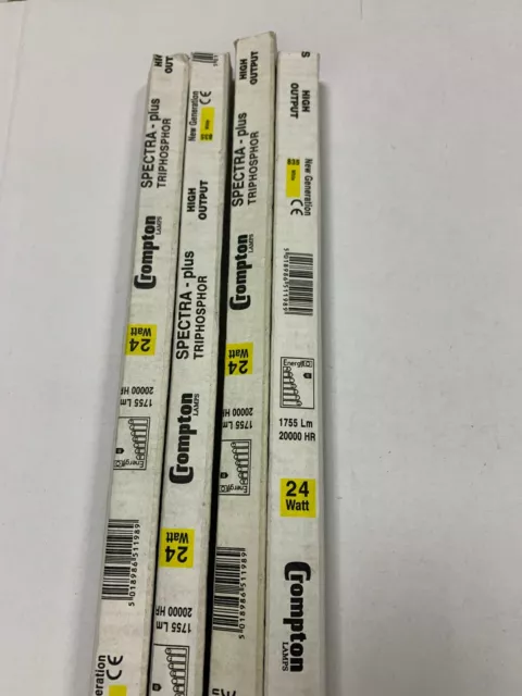 Crompton T5 Warm WHITE Fluorescent Tubes Lamp 24W/840 Job lot of 4 549mm