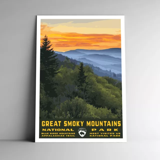 Great Smoky Mountains National Park Travel Poster / Postcard Multiple Sizes
