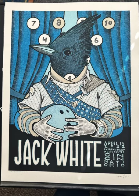 Jack White S/N Mint Cincinnati Concert Poster AP White Stripes