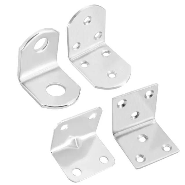 Stainless Steel L Shape Corner Brace Right Angle Bracket Fastener Round End