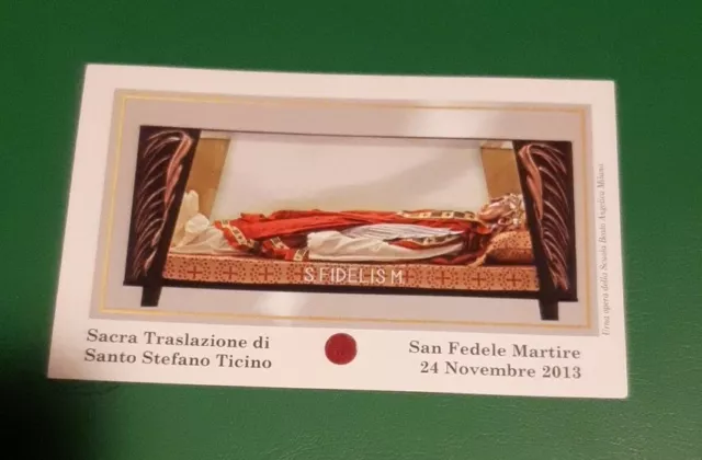 santino holy card Reliquia Relic San Fedele Martire......bello!