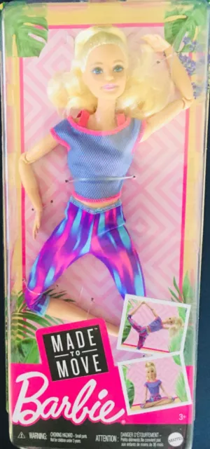 BARBIE MADE TO Move 12inch Yoga Doll 22 Flexible Joints Blonde Hair TY276  $56.87 - PicClick AU