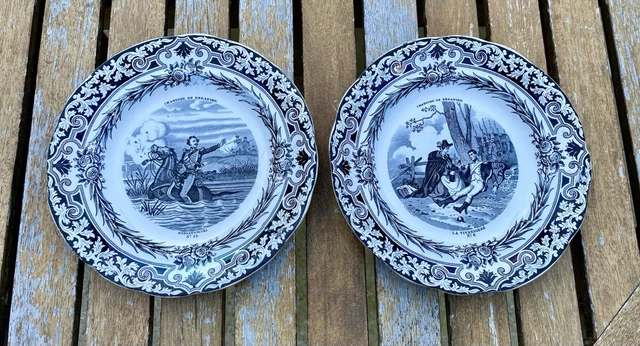 Lot De 3 Assiettes Publicitaires Vintage Gien - Biscuits Gondolo - Céramique 21.5 Cm