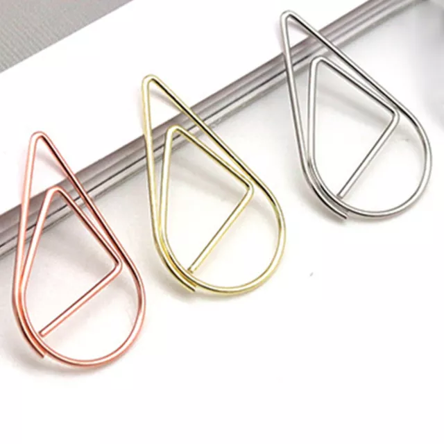 150pcs Paper Clip Office School Durable Waterdrop Shaped Portable Smooth Finish