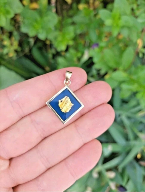 Pendentif Vintage Feuille D'or - Homme - Occasion Bon état