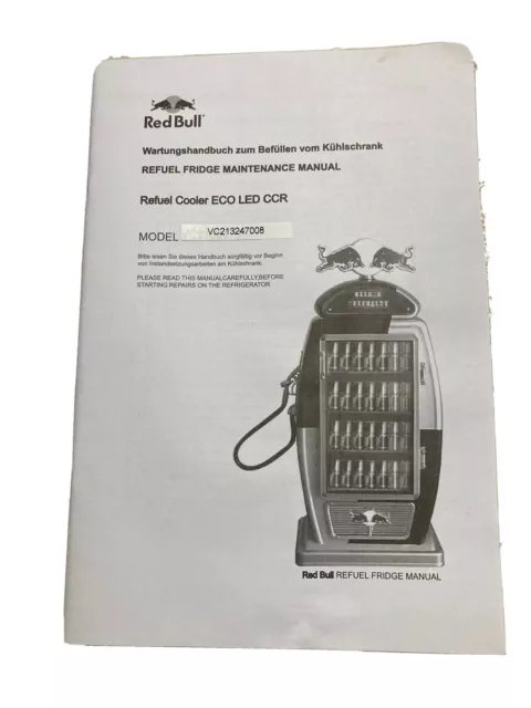 Red Bull Fridge Cooler  Beverage   Full Size  Repair Manual Only!!!
