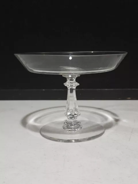 Val St Lambert Belgium Heidelberg Crystal 5.5" Footed Compote Candy Dish