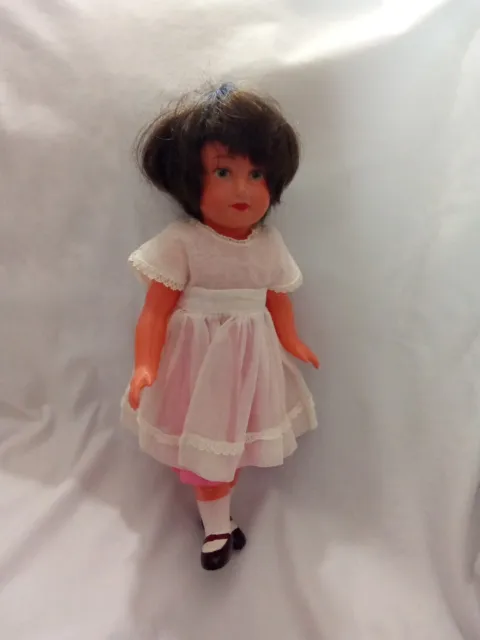 French Celluloid Doll 12" SNF Savoy France On Back molded shoes and socks