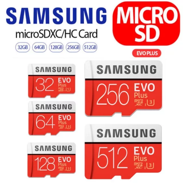 Carte Mémoire Micro SD SDHC SDXC Class 10 Samsung 32 64 128 256 512 Go EVO PLUS 3
