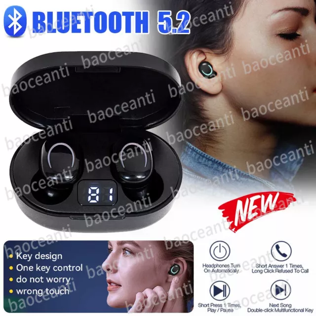 TWS 9D Cuffie Bluetooth 5.2 Touch Control In-Ear Auricolari Wireless DE