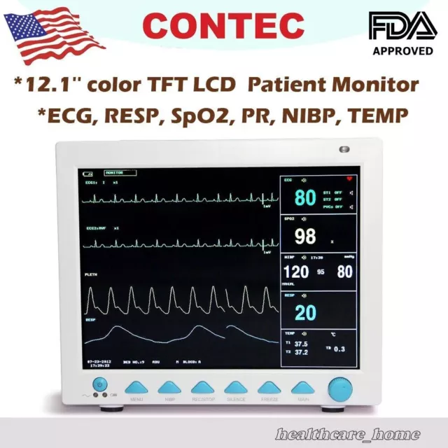 CONTEC 12.1'' color TFT LCD ICU Patient Monitor Multi Parameters Vital Signs