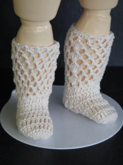 27cm Handmade Crochet Doll Cotton Socks - PALE PINK