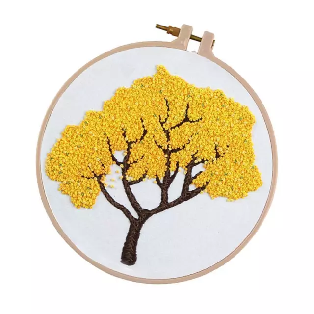 DIY Ribbon Tree Embroidery Set Needlework Kits Sewing Decor