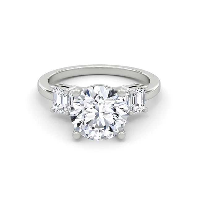Diamond Engagement Ring VS1 F 2.86 Ctw Lab Created 14k White Gold IGI Sparkling