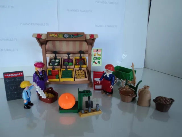 PLAYMOBIL vintage époque 1900 marchande de fruits et légumes set 5341 de 1996