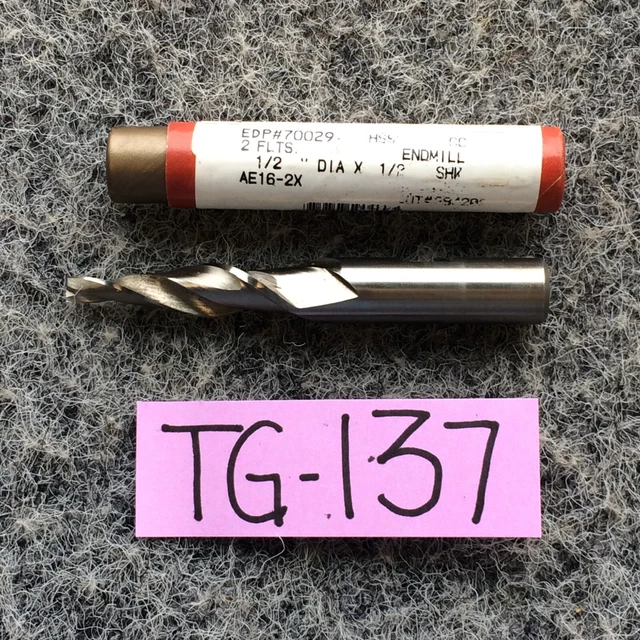 Brubaker Tool EDP 70029 HSS 1/2" x 1/2" 2 FLTS End Mill CNC Lathe Machinist BIT