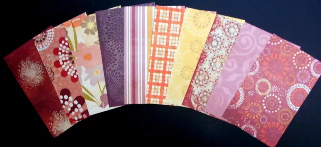 LUXE ~ 10 Colorbok Scrapbooking/Cardmaking Papers ~15cm x 9.5cm