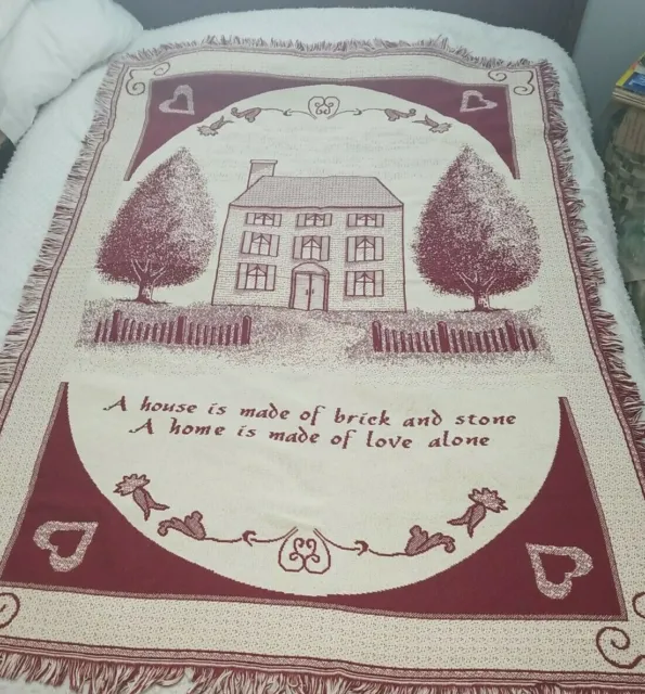 Manta de tapiz de algodón sofá afgano hogar 54x72 tejedores puros de vino campo
