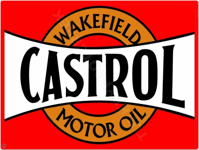 Castrol Wakefield Motor Oil 9" x 12" Metal Sign