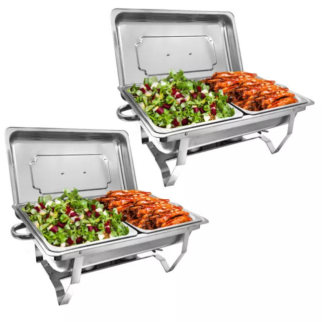 2 Pack 8QT Chafing Dish Buffet Set, Stainless Steel Food Warmer Set for Banquets