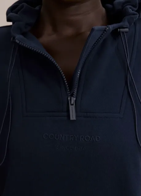 COUNTRY ROAD  HOODED SWEAT TOP in Navy  Blue, RRP $139.00, SIZE  M, BNWT