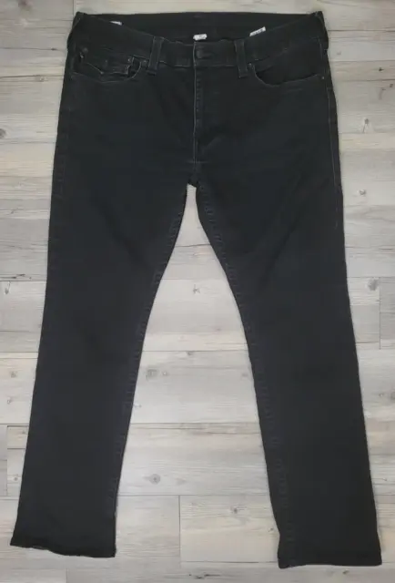 True Religion Ricky Relaxed Straight Black Jeans Mens Size 40 (42x32.5 Measured)
