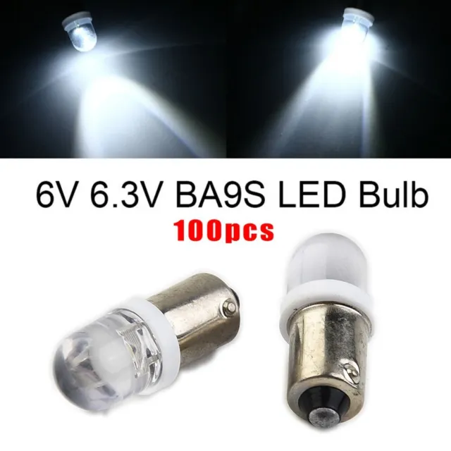 100PCS White T11 T4W BA9S H6W 1895 1SMD LED Pinball Machine Light Bulb UK~