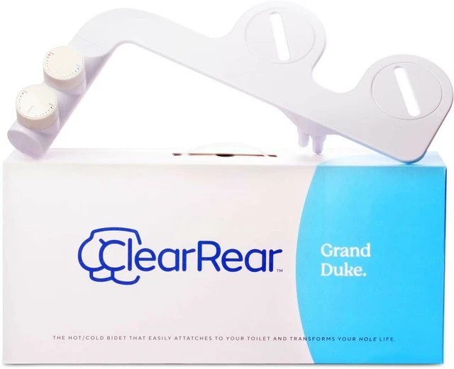 CLEAR REAR GRAND Duke Hot/Cold Bidet Toilet Attachment New In Box £15.