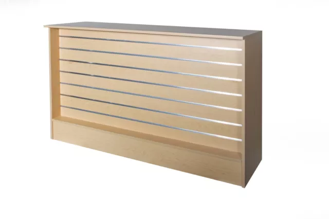 Shop Counter with Slatwall Front- Timer/Beech-1500L