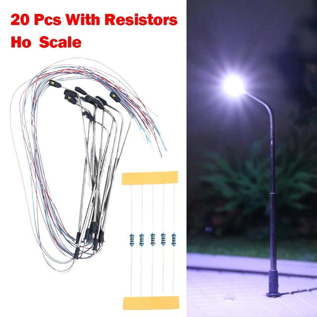 CARMOTTER Modelleisenbahn LED Laternen - HO Skala 4 Stück