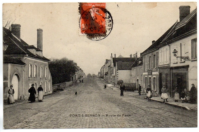 PORT A BINSON - Marne - CPA 51 - Route de Paris - commerces