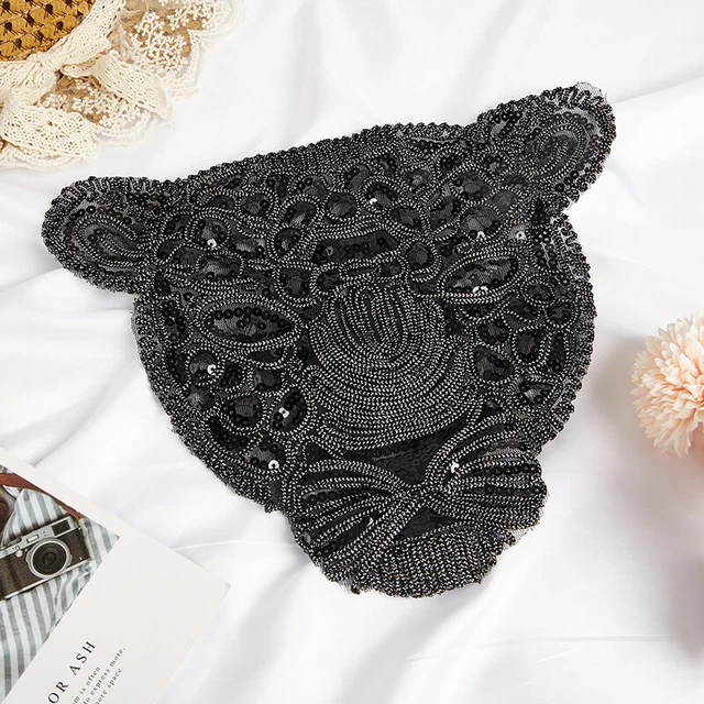 Parches de leopardo para ropa negra lentejuelas hágalo usted mismo accesorios para ropa insignia ~~