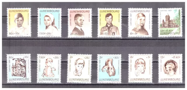 LUXEMBOURG 1967-1968 Yt LU 710-715 & 729-734 Royal Family & Handicapped Children