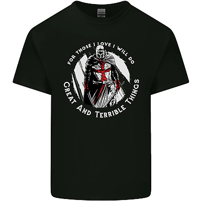 Knights Templar St Georges Fathers Day Mens Cotton T-Shirt Tee Top