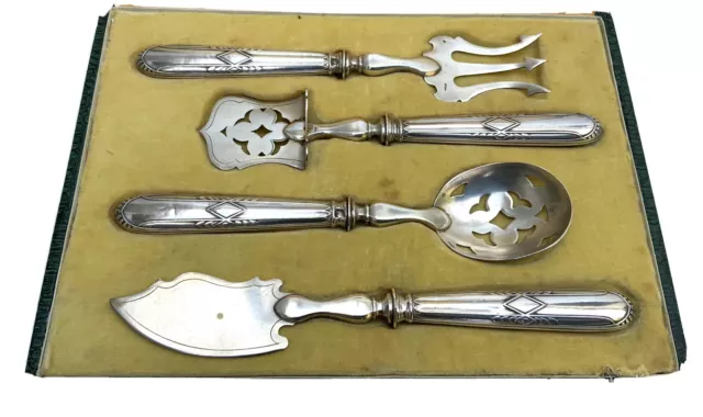 Ancien Service A Mignardises argent fourré métal argenté coffret