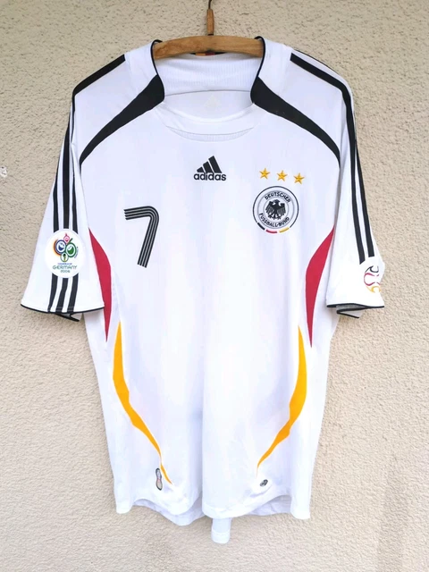 Maillot Allemagne Vintage Adidas 1996-2006 Domicile Blanc, Numéro 6, Taille XXL