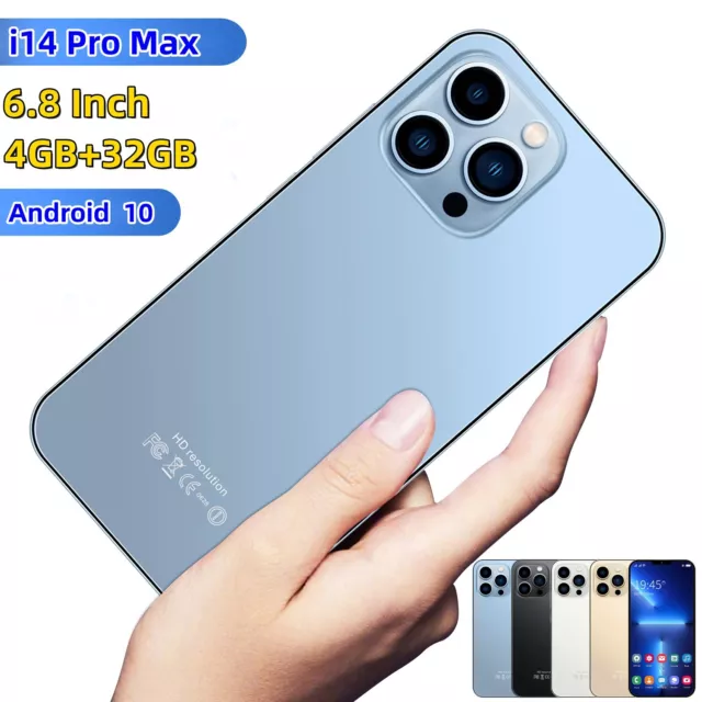 I14 Pro Max 6.8 Inch Unlocked Android 10 Smartphone Dual Sim 4G Phone Mobile