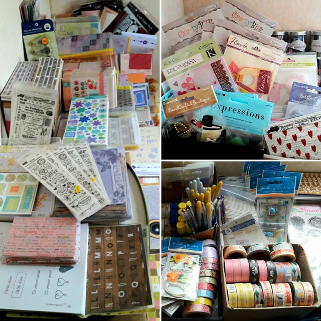 CRAFT BUNDLE JOB Lot Clearance 100 Assorted Items Card Making