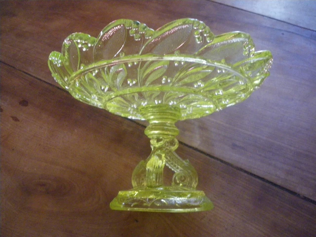 Coupe à fruits en ouraline Jaune Verre