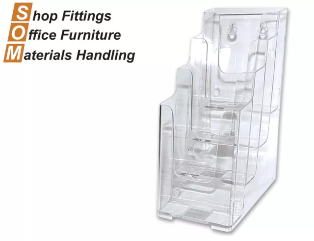 4 Tier 1/3 A4 Pamphlet Acrylic Plastic Display Brochure Holder Stand