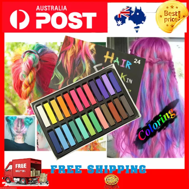 24 Colors Hair Chalk DIY Colouring Temporary Pastel Salon hair extension 2020 au