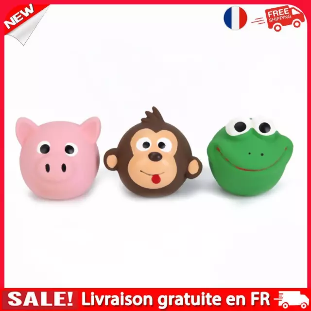 Funny Pet Dog Squeak Bite Chew Toys Cartoon Animal Head Shaped Squeak Toy