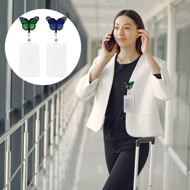 2 Sets Teleskopischer Einfacher Zugknopf Halsband Etikettenhalter Arbeit