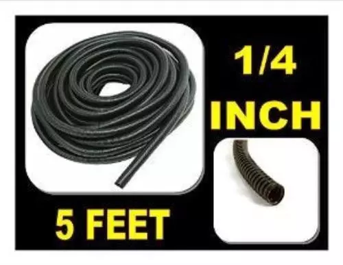 5 FT 1/4" INCH Split Loom Tubing Wire Conduit Hose Cover Auto Home Marine Black