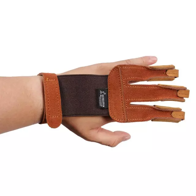 Archery Hand Finger Protective Glove Bow Arrow Hunting Glove Brown