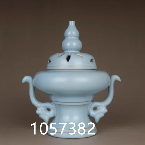 7.6"Old China Porcelain Song dynasty Tianqing Glaze Ru Kiln Aromatherapy Stove