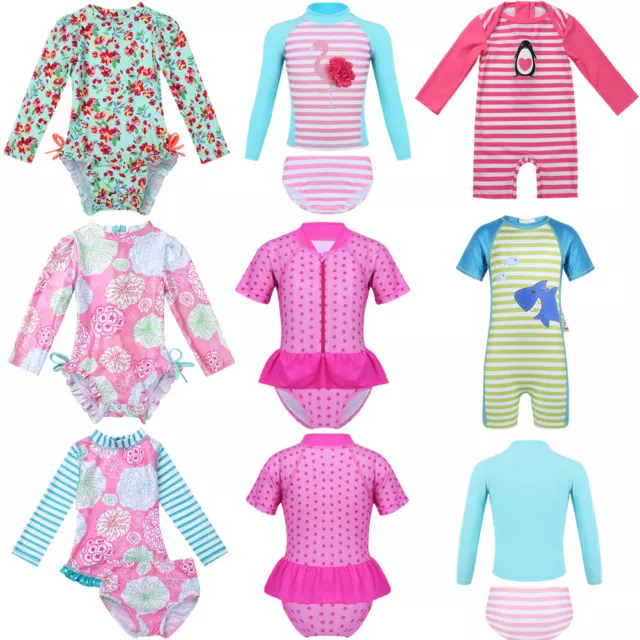 Baby Girls Swimsuit UPF 50+ Rash Guard Kids Swimwear Bathing Swimming Suit