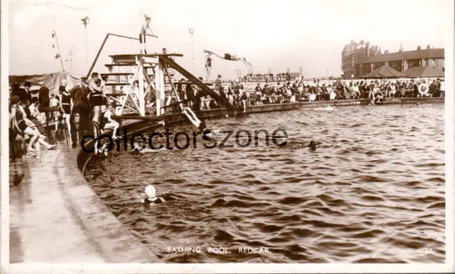 1936 Redcar The Bathing Pool Real Photo Postcard Excel Series Posted