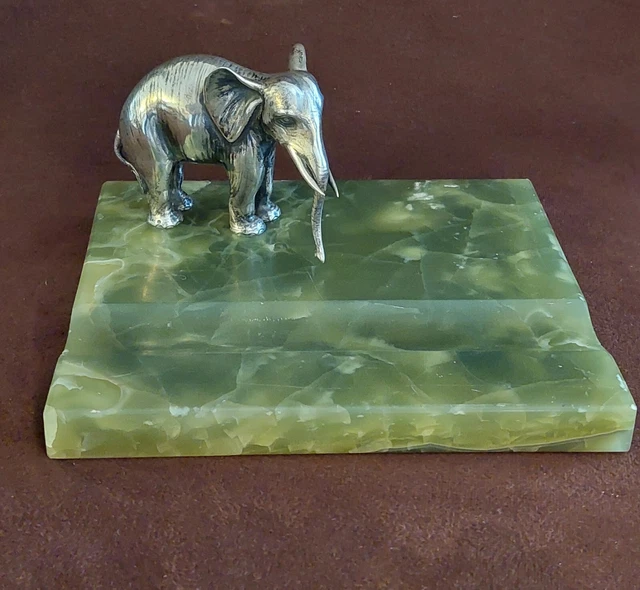 Georg Adam Scheid onix pen holder with silver elephant